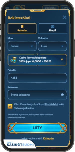 casea casino rekisteröitymislomake