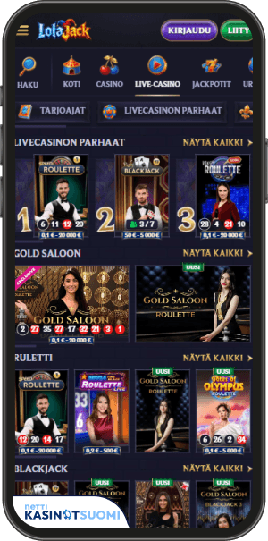 lolajack casino livepelit