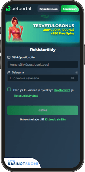 betportal casino rekisteröitymislomake